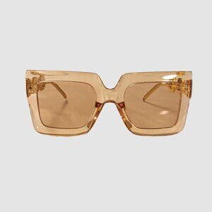 Gold Accent Sunglasses with Translucent Auburn Frame